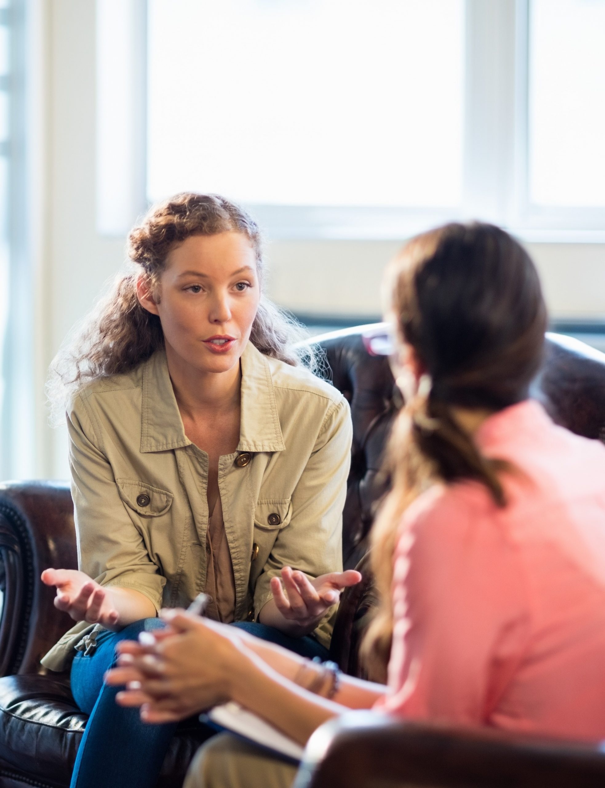 Psychologist having session with her patient